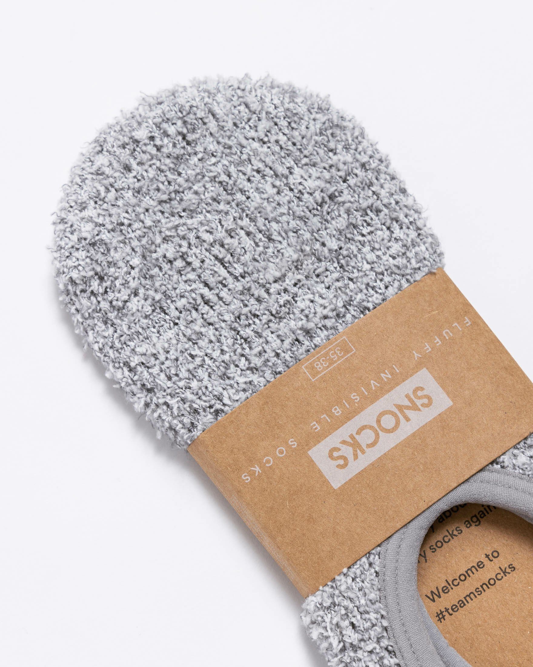 SNOCKS Füßlinge Fluffy Invisible Socks für Winter kuschelig (2-Paar) Sneaker Anti-Rutsch-Socken, Damen Grau Socken den weich Herren