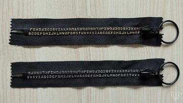 maDDma Kreativset Reißverschluss 5mm 16-80cm Buchstaben, 332 schwarz gold teilbar50cm