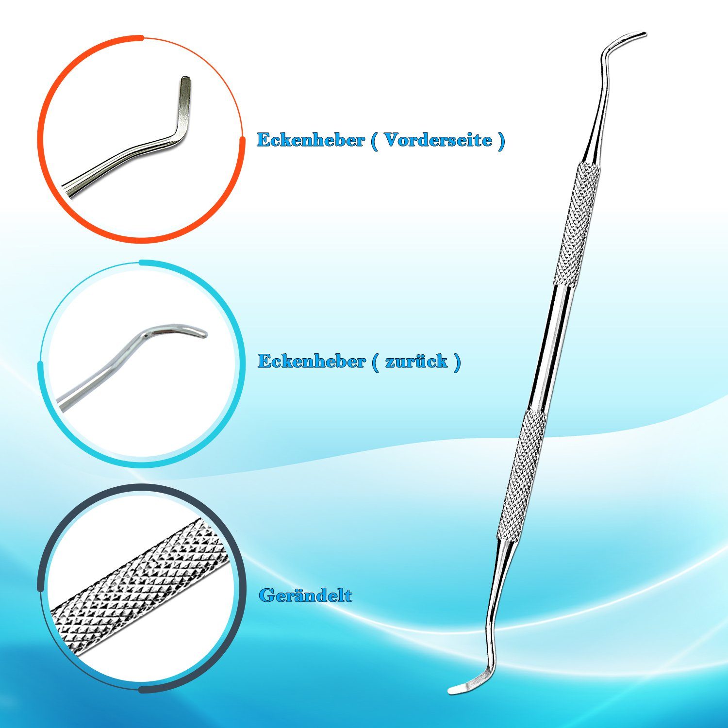 SMI Nagelhautzange Fußpflege set Nagelhautzange Nagelhautschieber Eckenheber, Fußpflegeset, 4-tlg., Fußpflege Nagelhautzange Nagelhautschieber Eckenheber, mit Nagelheber Fußpflege set