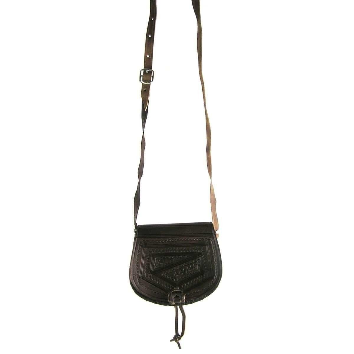 Dunkelbraun Handtasche Oval, Umhängetasche SIMANDRA aus Leder