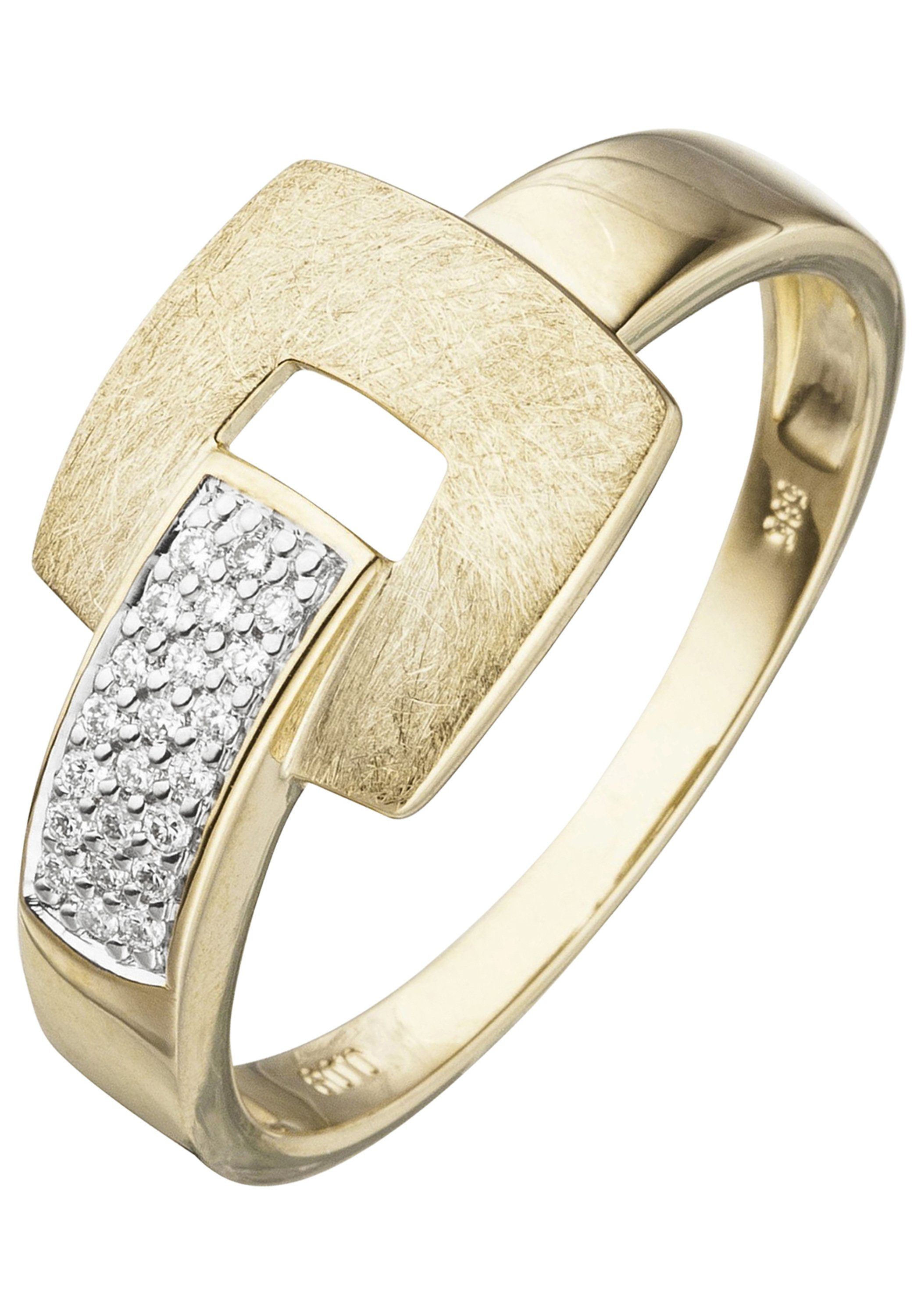JOBO Fingerring, 585 Gold mit 22 Diamant...