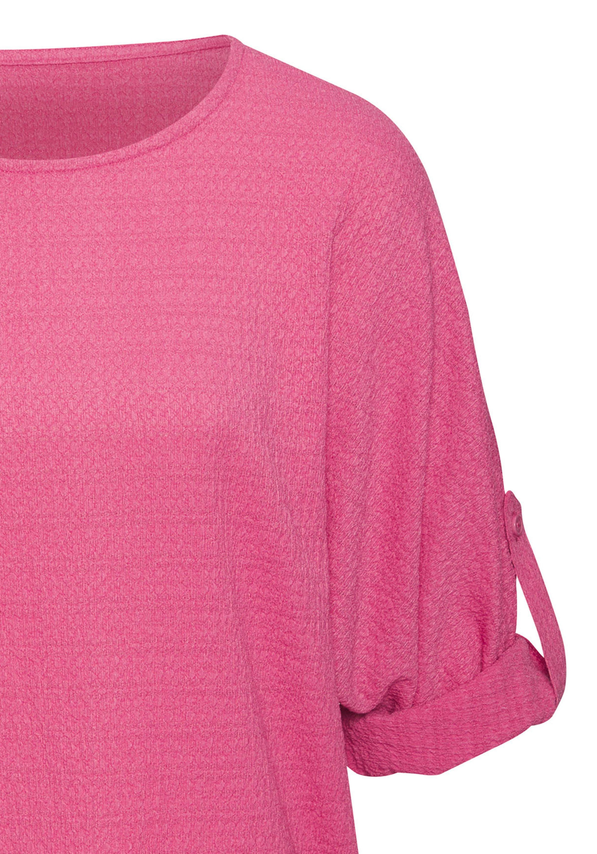 Vivance 2-in-1-Shirt zum Krempeln aus bügelfreier Crêpe-Qualität