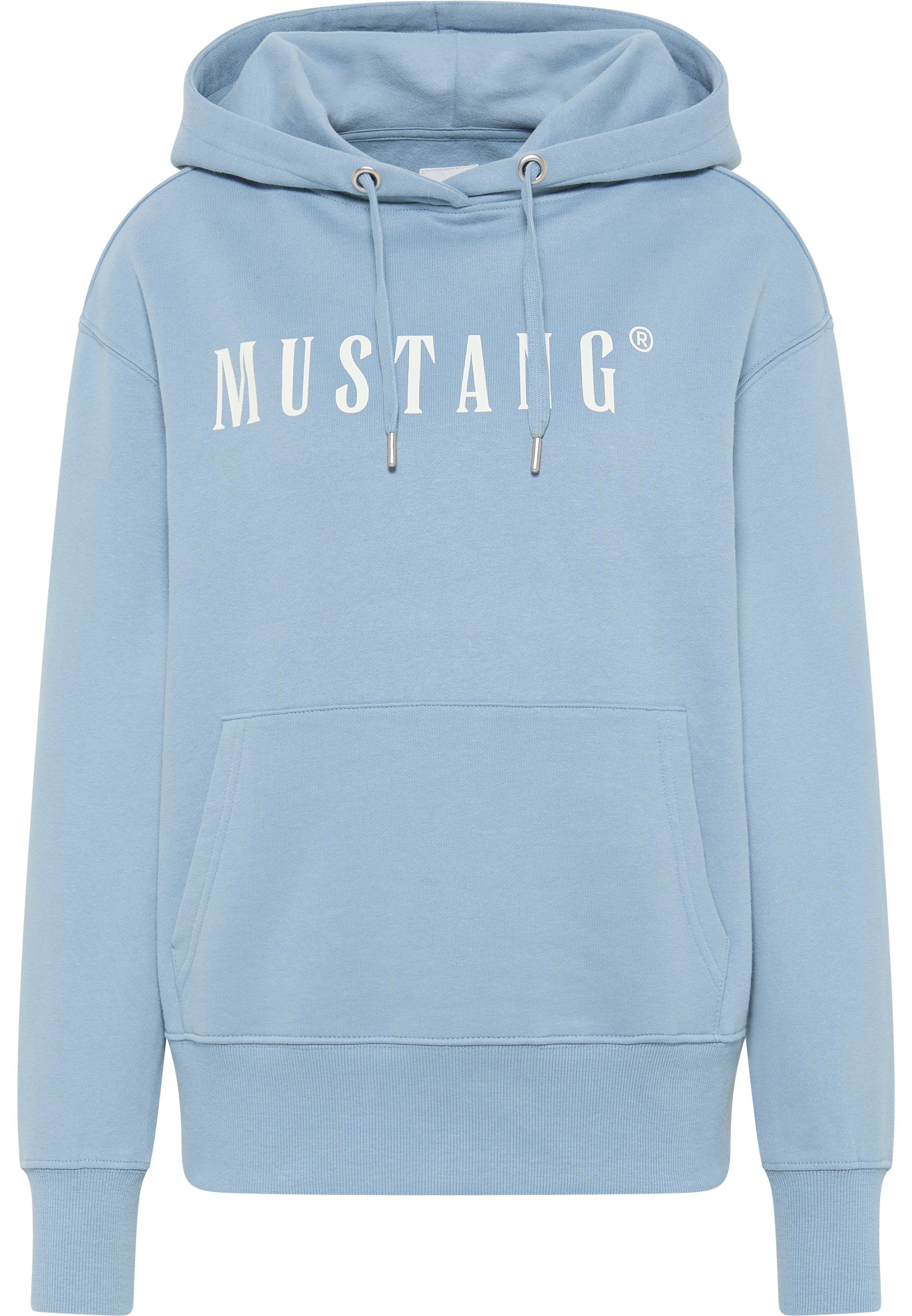 MUSTANG Style mittelblau Kapuzensweatshirt Bianca H Logo