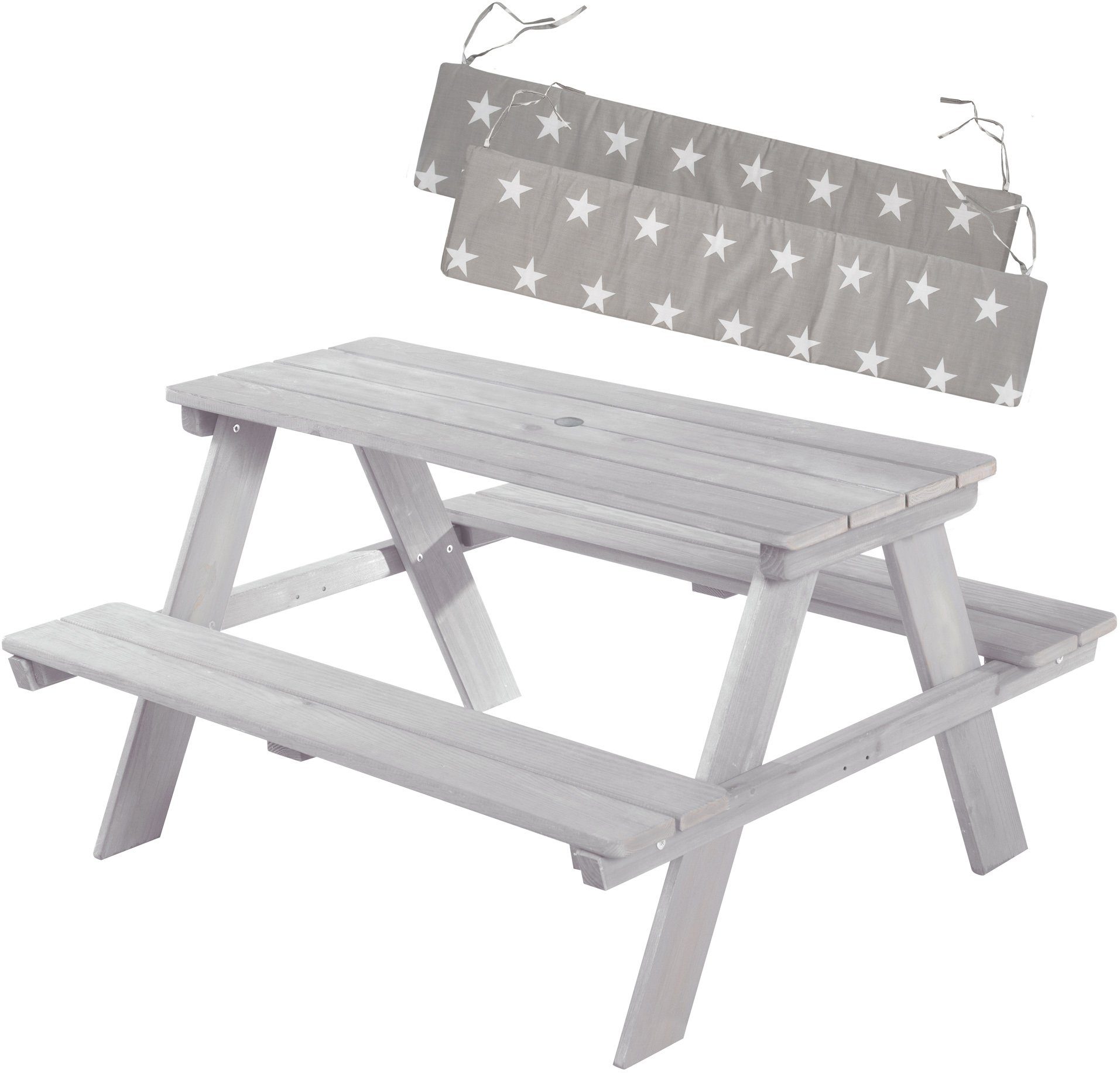 roba® Kindersitzgruppe »Picknick for 4 Outdoor +, Grau«, (Set), mit  abgerundeten Ecken; inklusive Sitzauflagen Â»Little StarsÂ« online kaufen |  OTTO