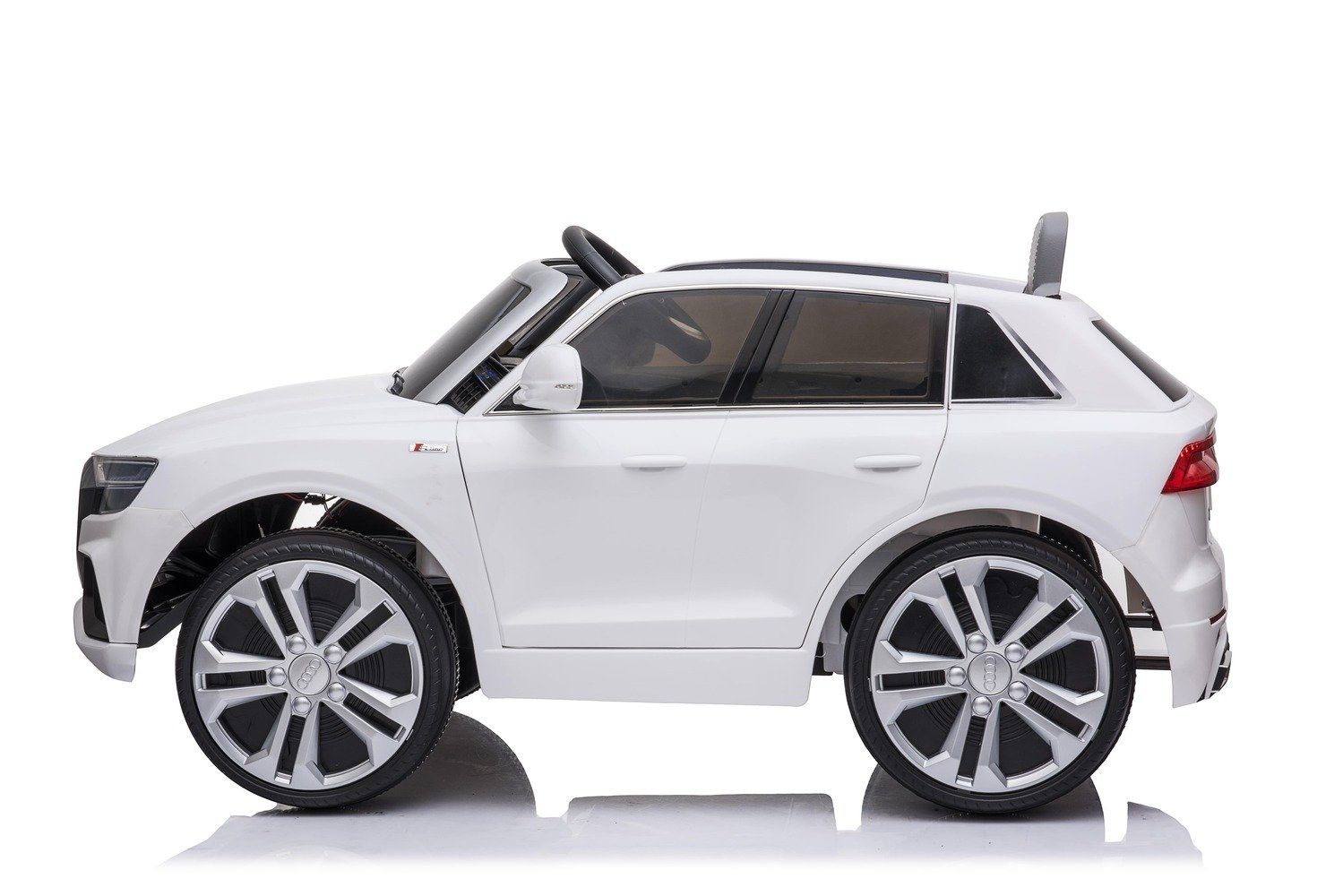 BoGi Elektro-Kinderauto Audi Q8 Kinderfahrzeug 2x35W SUV Ledersitz EVA-Vollgummireifen Weiß
