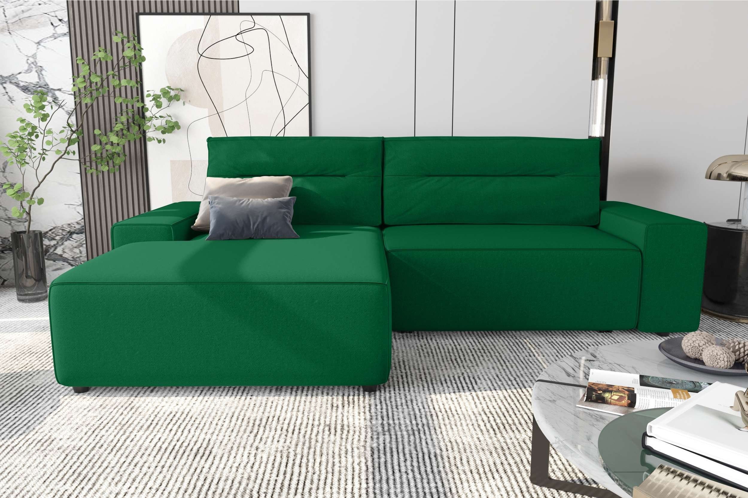 Stylefy Ecksofa Emanuel, L-Form, Eckcouch, wahlweise mit Bettfunktion und Bettkasten, mane links oder rechts bestellbar, Modern Design