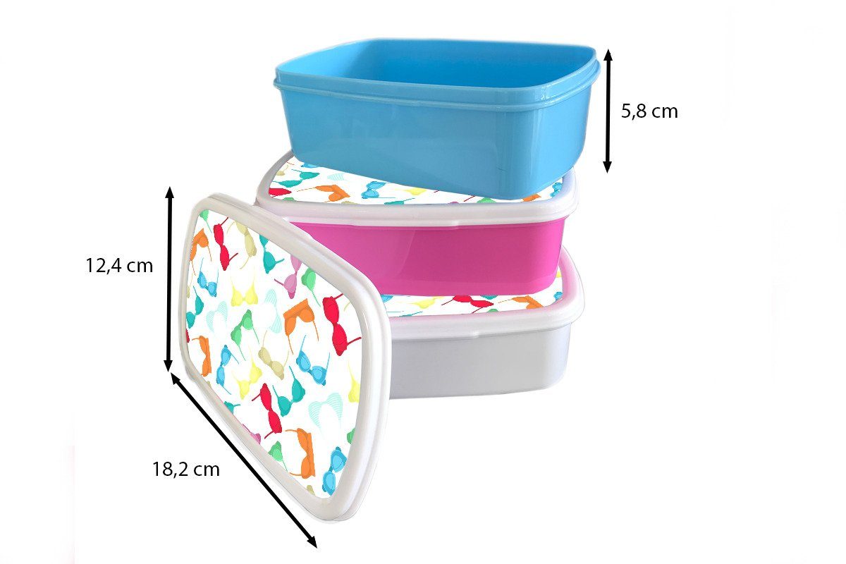 - Lunchbox Frauen Kunststoff, Regenbogen BH Kunststoff Kinder, - Snackbox, Mädchen, (2-tlg), Brotdose Erwachsene, MuchoWow für rosa - Muster, Brotbox