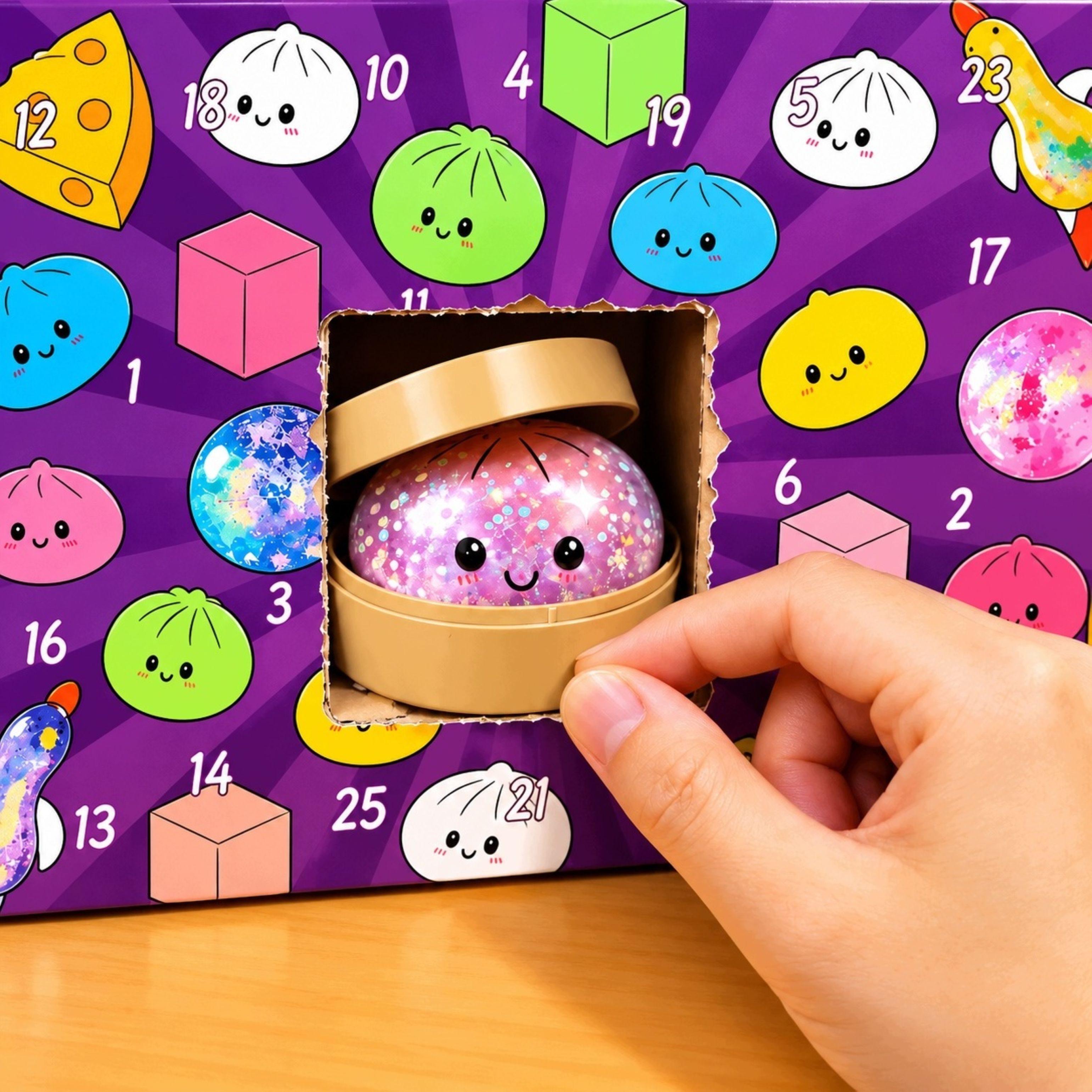 Festivalartikel Adventskalender Adventskalender Squishy Gniotki 25 Überraschungen Knautschspielzeug (1-tlg) – Bild 4 von 5