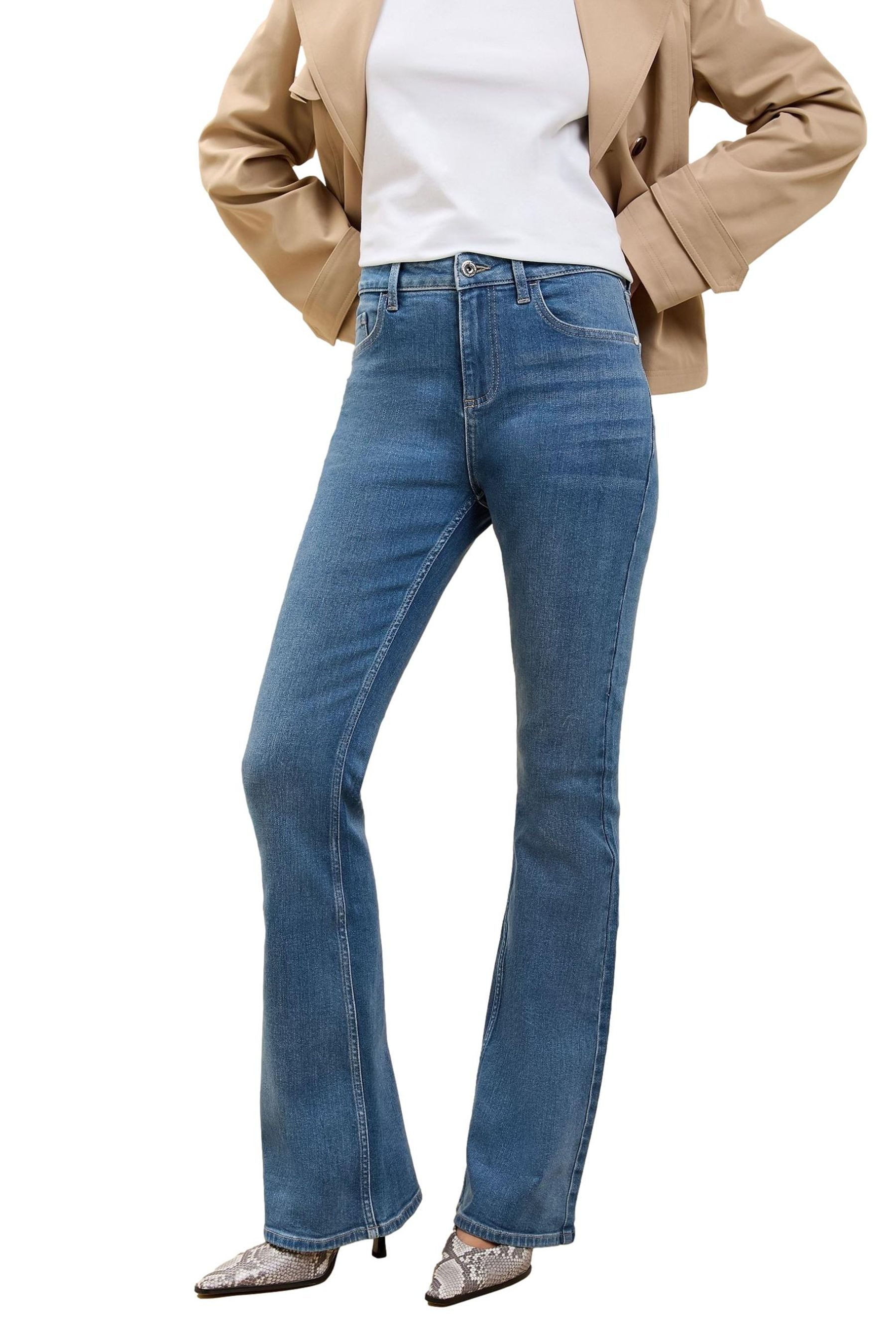 Schlagjeans Ausgestellte Jeans mit mittlerem Bund, Regular