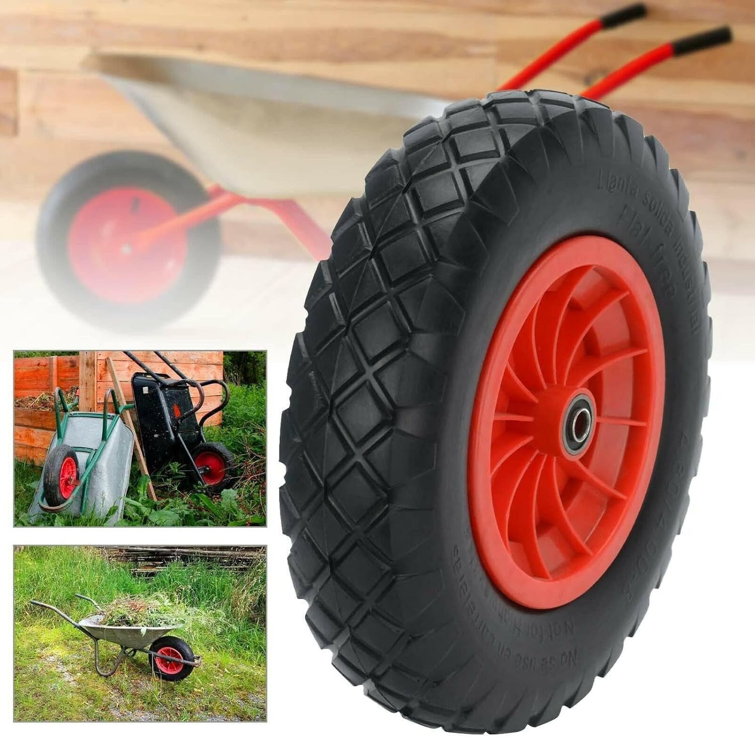 Youyijia Ersatzrad 16" Schubkarrenrad 4.80/4.00-8, pneumatisch, Tragkraft 100 kg