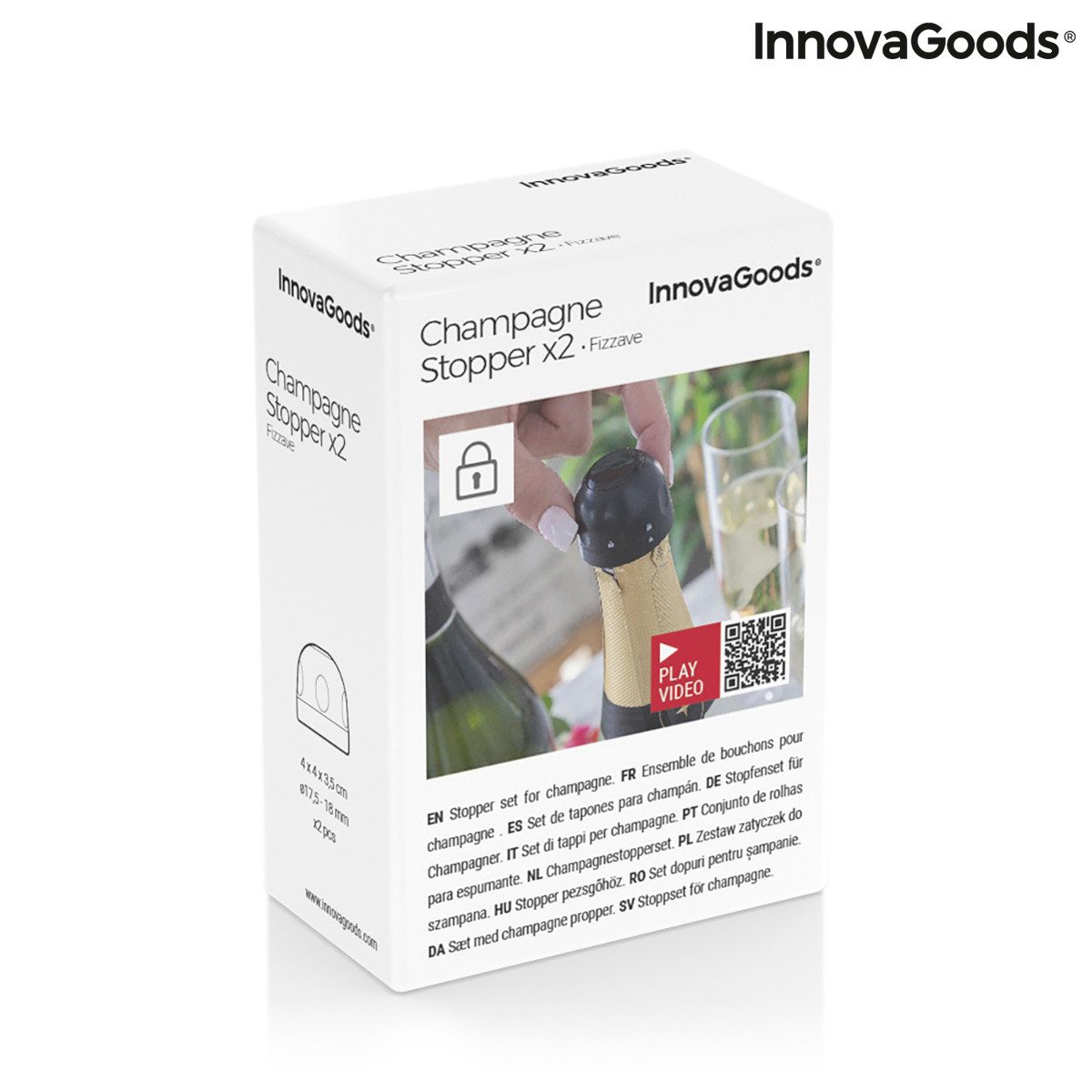 InnovaGoods Weinregal Set von Schaumwein-Korken Fizzave InnovaGoods Packung mit 2 Einheiten