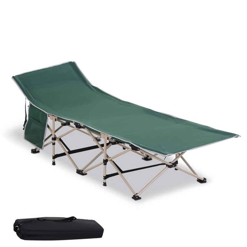 Outsunny Feldbett Klappbett mit Tragetasche (Campingbett, 1-St., Campingliege) bis 150 kg belastbar