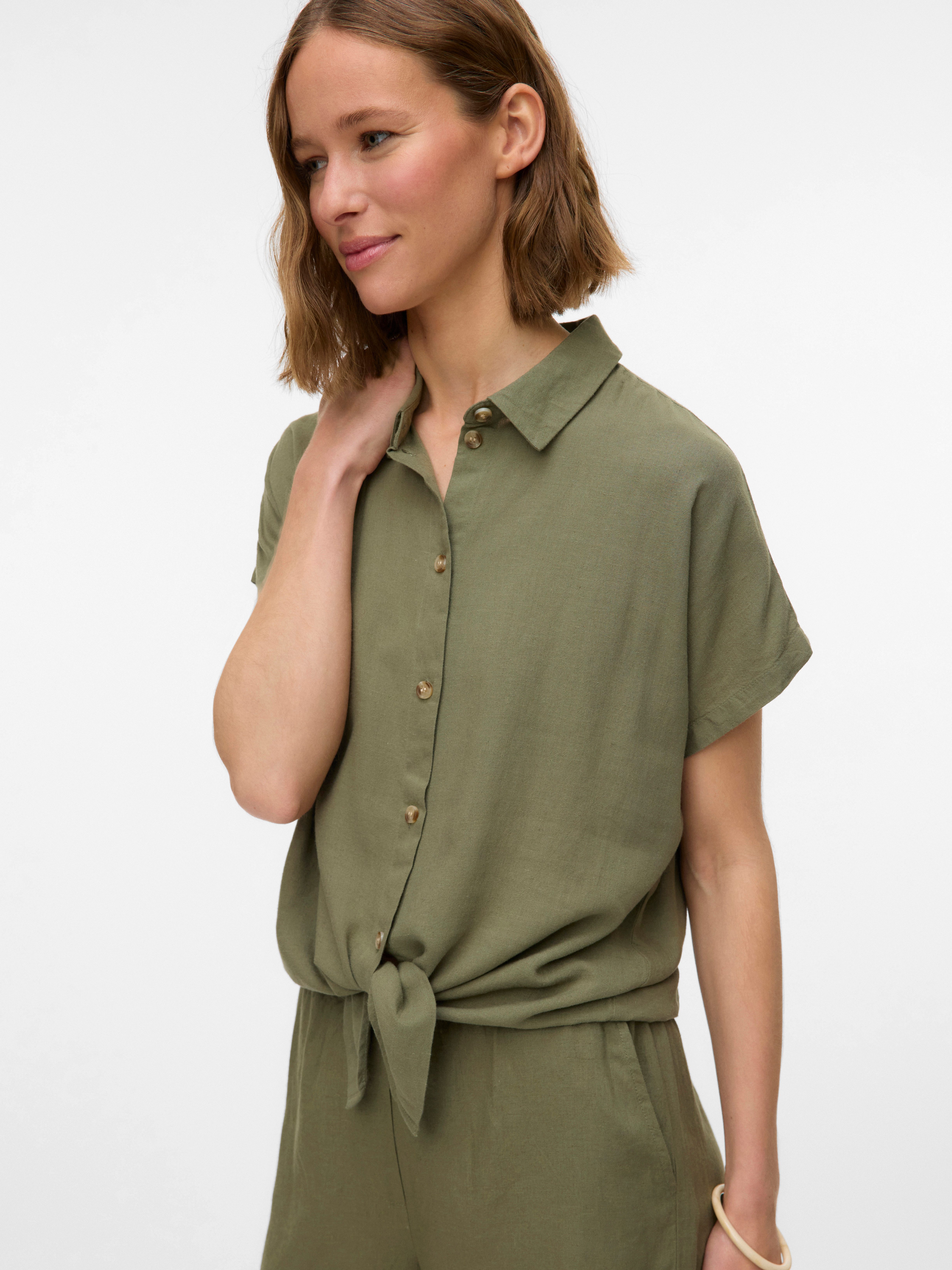 Vero Moda Kurzarmbluse VMTHEA SS TIE günstig online kaufen