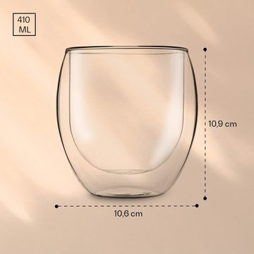 Feelino Thermoglas DUOS Jumbo doppelwandiges Glas 410 ml, Glas