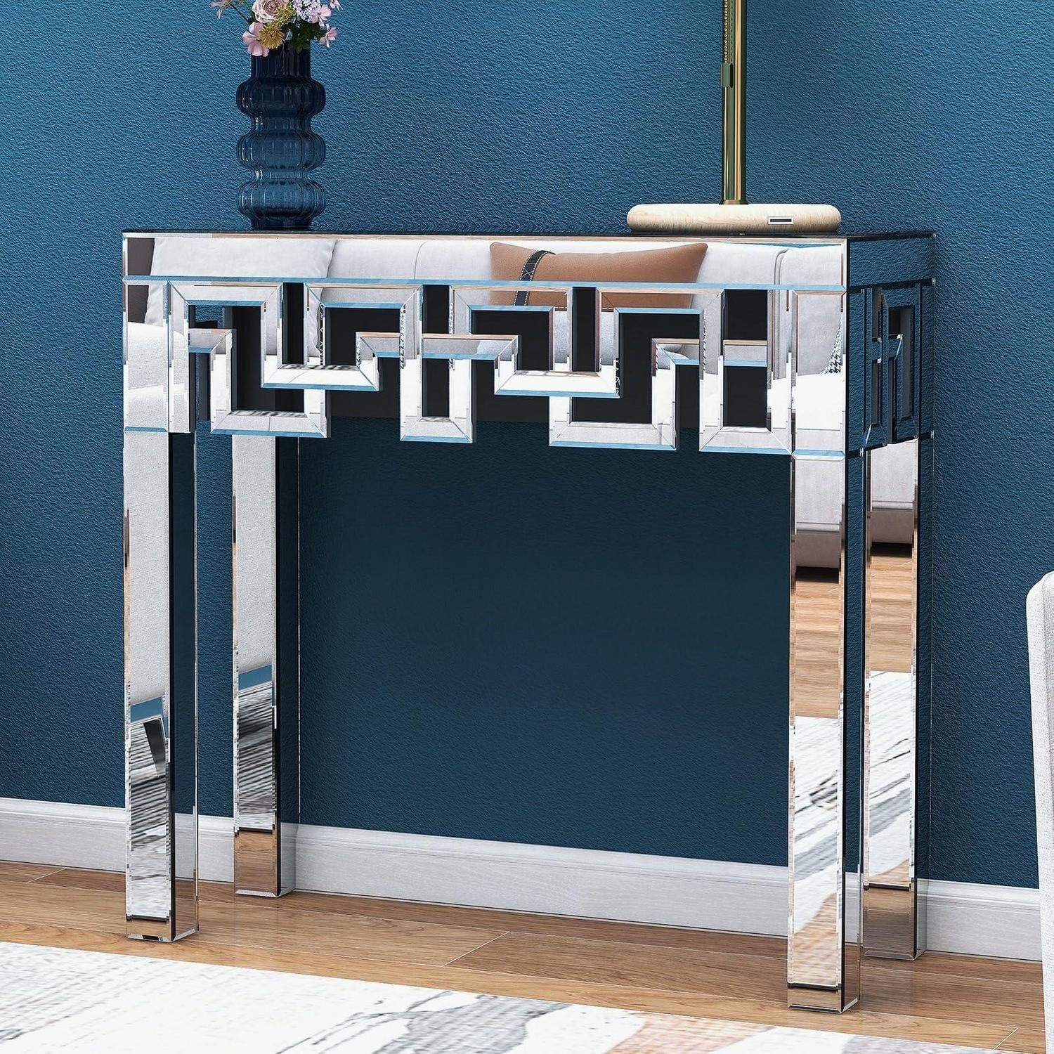 LuxusKollektion Konsolentisch Konsolentisch verspiegelt Silber 80x30x76.7cm (1-St)