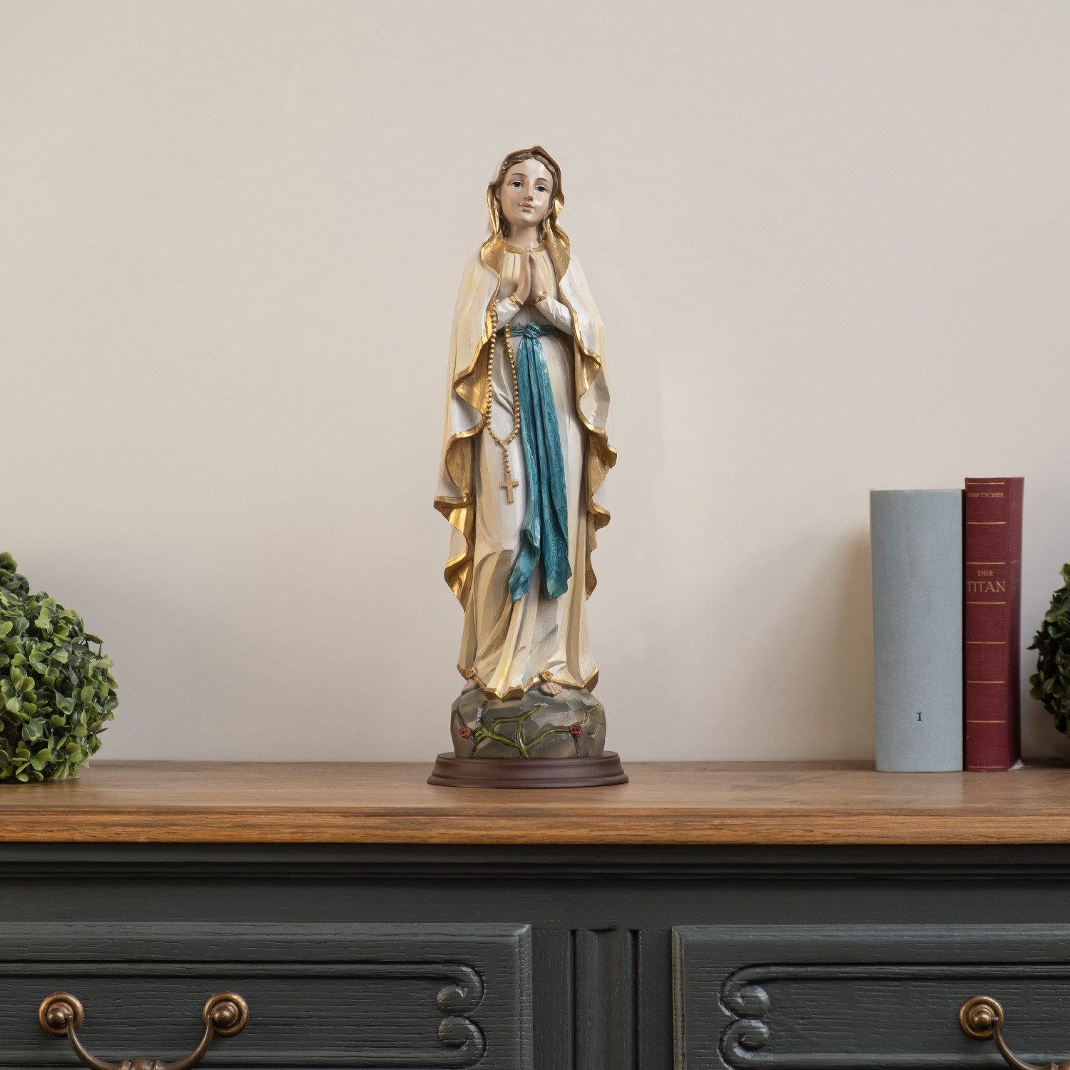 Moritz Dekofigur Jungfrau Maria Statue 42,5 cm Marienfigur mit Rosenkranz u günstig online kaufen