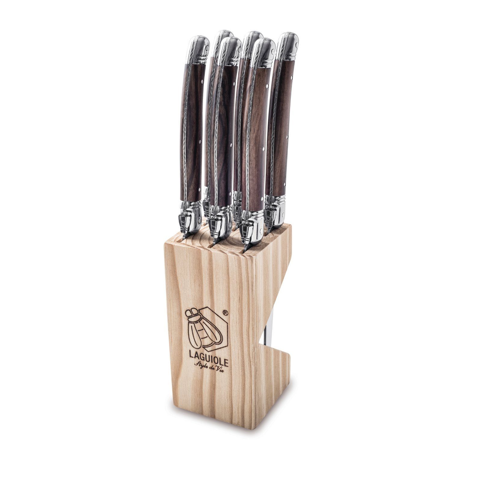 Laguiole Style de Vie Steakmesser LAGUIOLE STEAKMESSER SET "PREMIUM", Edelstahl Klinge, Messerset, Fa