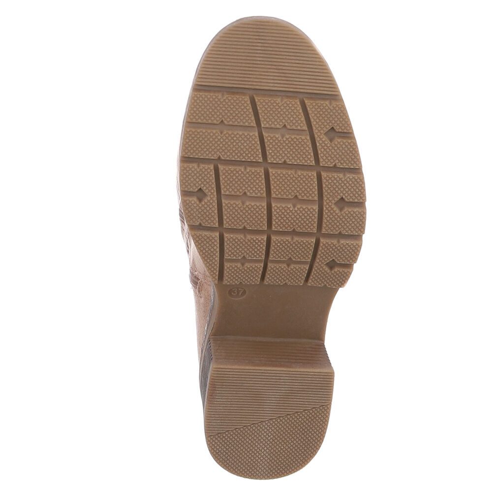 Ital-Design Damen Freizeit Stiefel (90755908) Blockabsatz Stiefel in Hellbraun