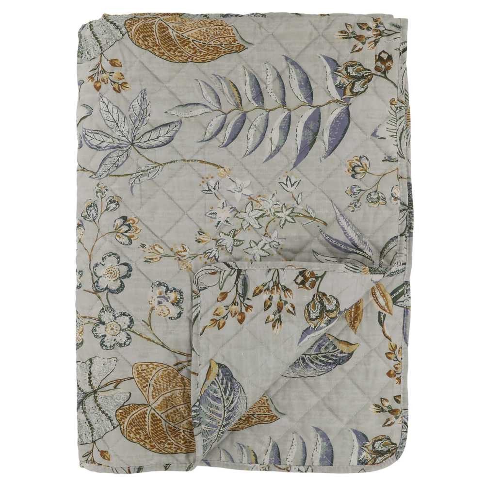 Wohndecke Chic Antique Quilt AIX OPAL mit Blumen Muster 180x130 cm, Chic Antique