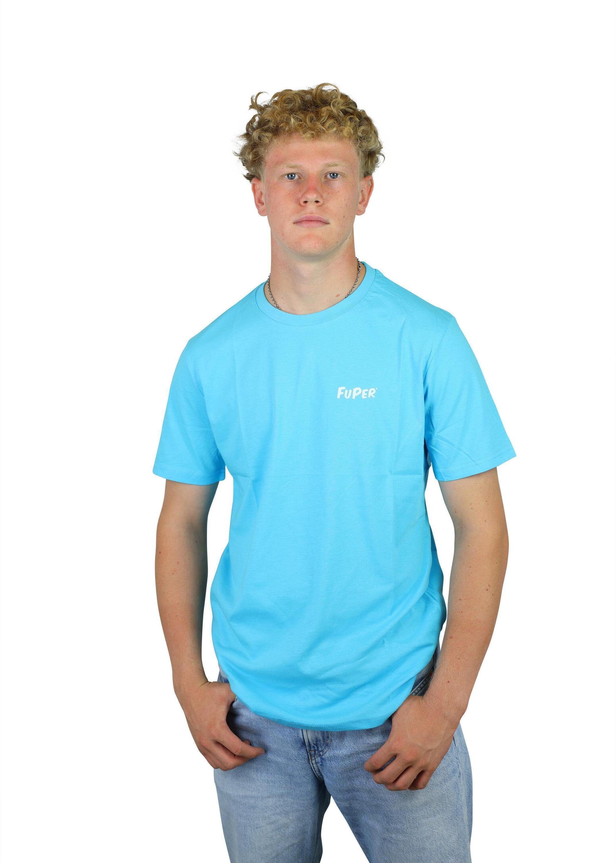 Luis Blue aus für Lifestyle Sport für T-Shirt Baumwolle FuPer Herren, und