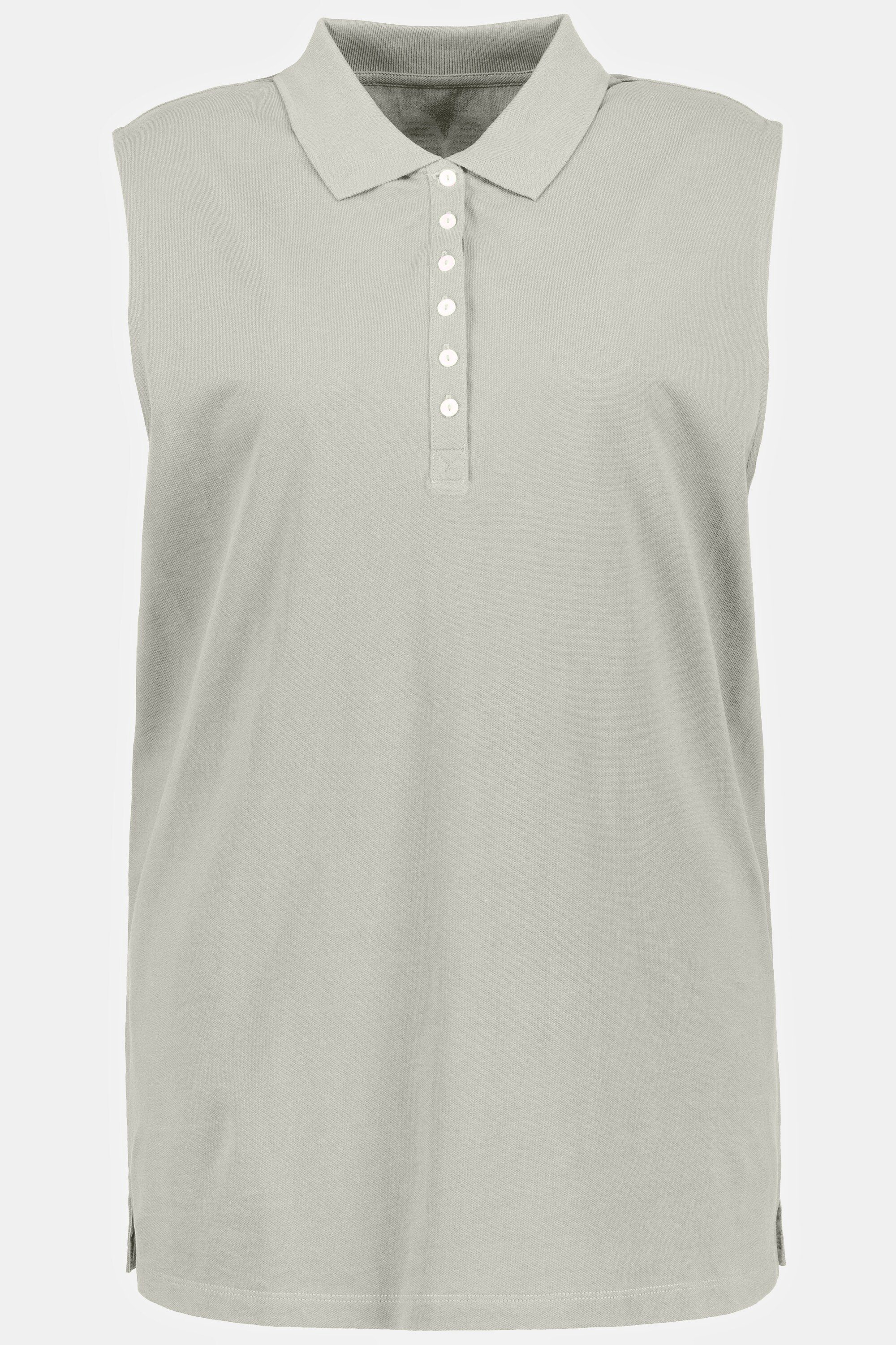 Popken Regular Poloshirt Polokragen stein Ulla Polotop ärmellos