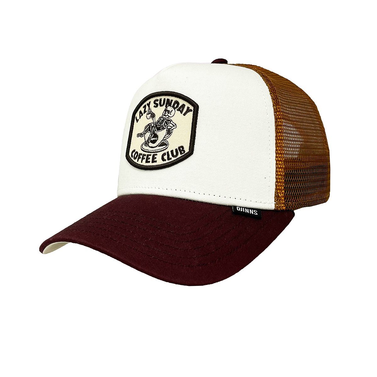 Djinns Trucker Cap HFT Coffee Club White/Brown | Baseball Caps