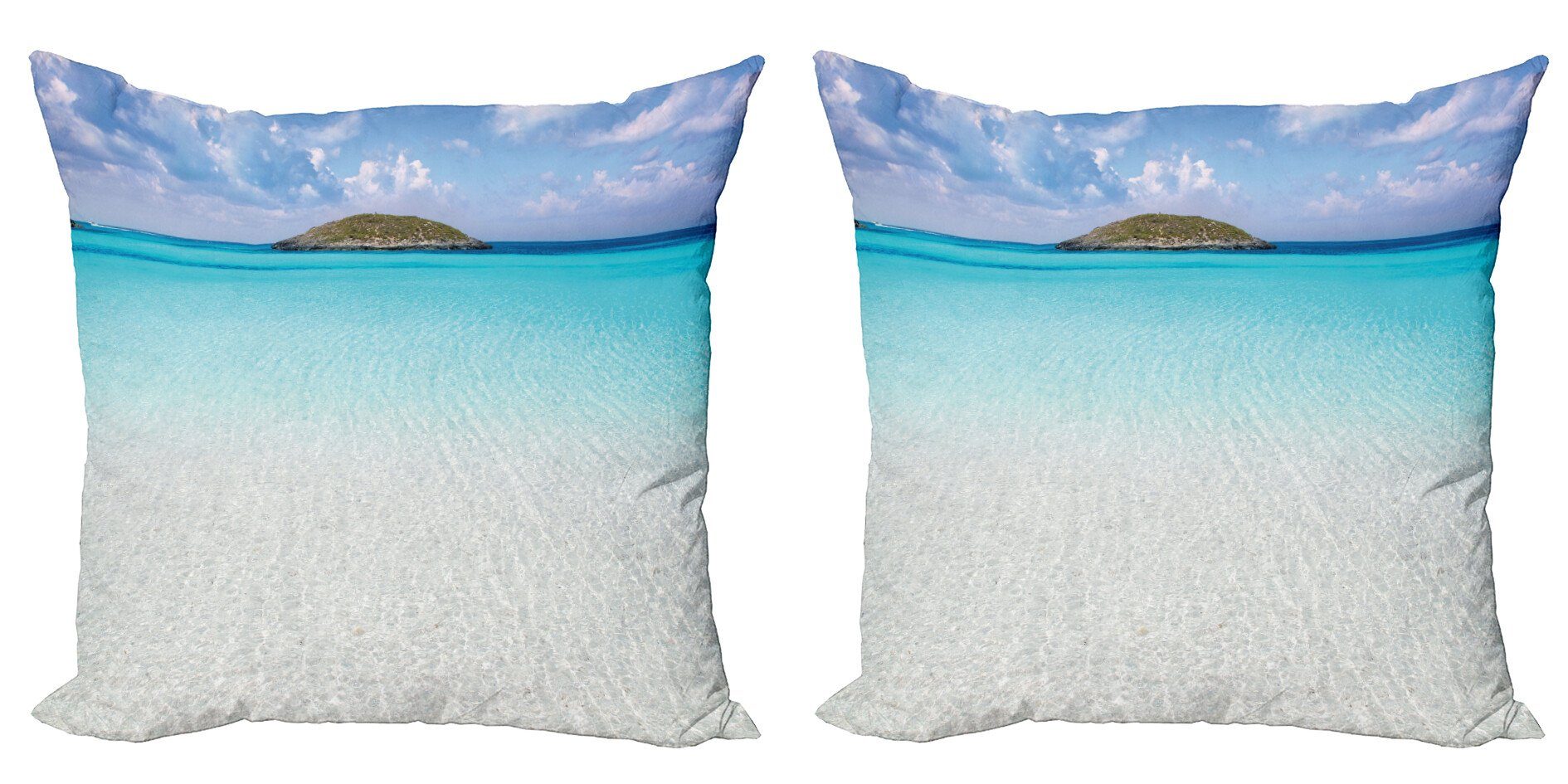 Kissenbezüge Modern Accent Doppelseitiger Digitaldruck, Abakuhaus (2 Stück), Strand Karibik Ocean Island