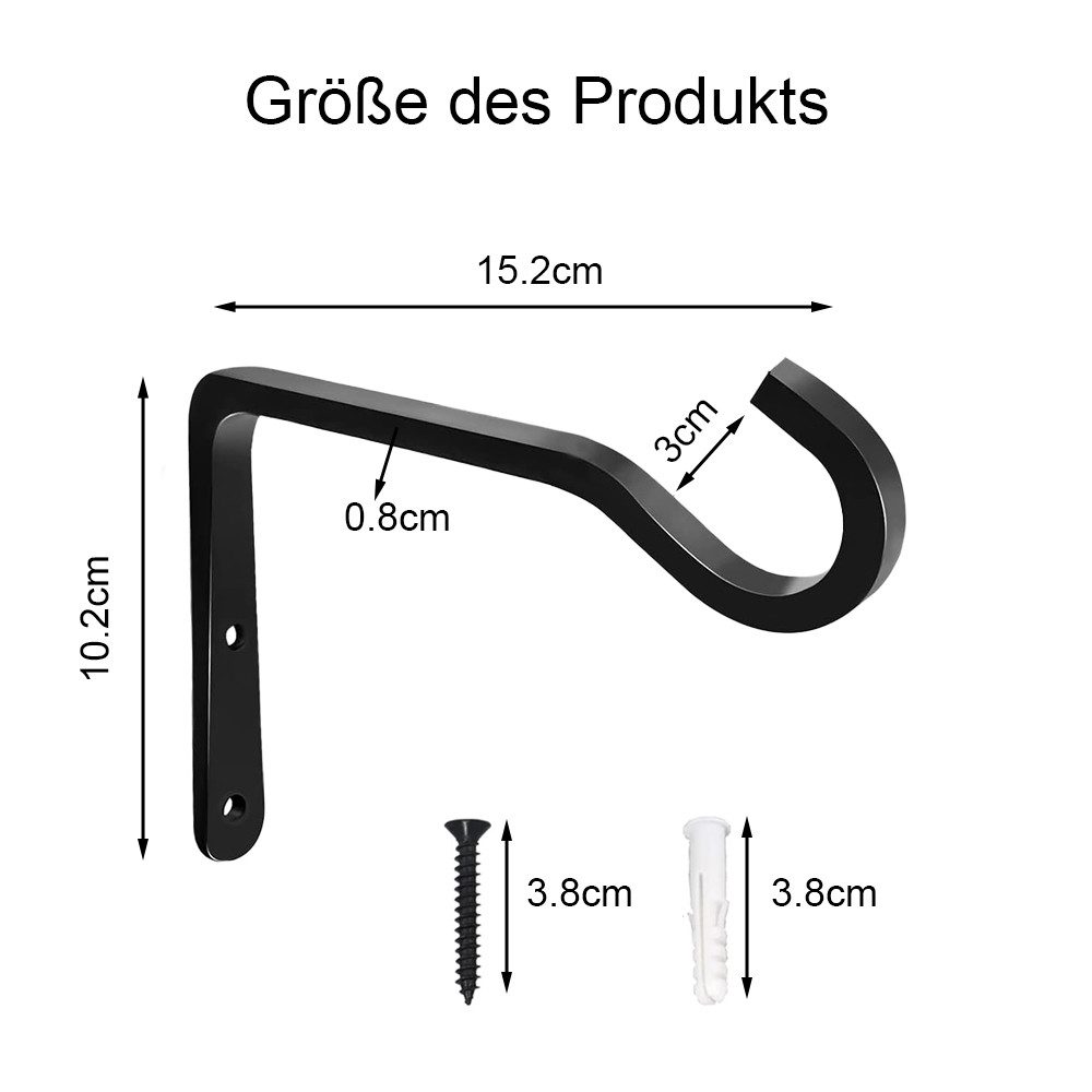 NUODWELL Wandhaken 2 Stück Pflanzenhalterung, Laternenhaken, Blumenampel Wa günstig online kaufen