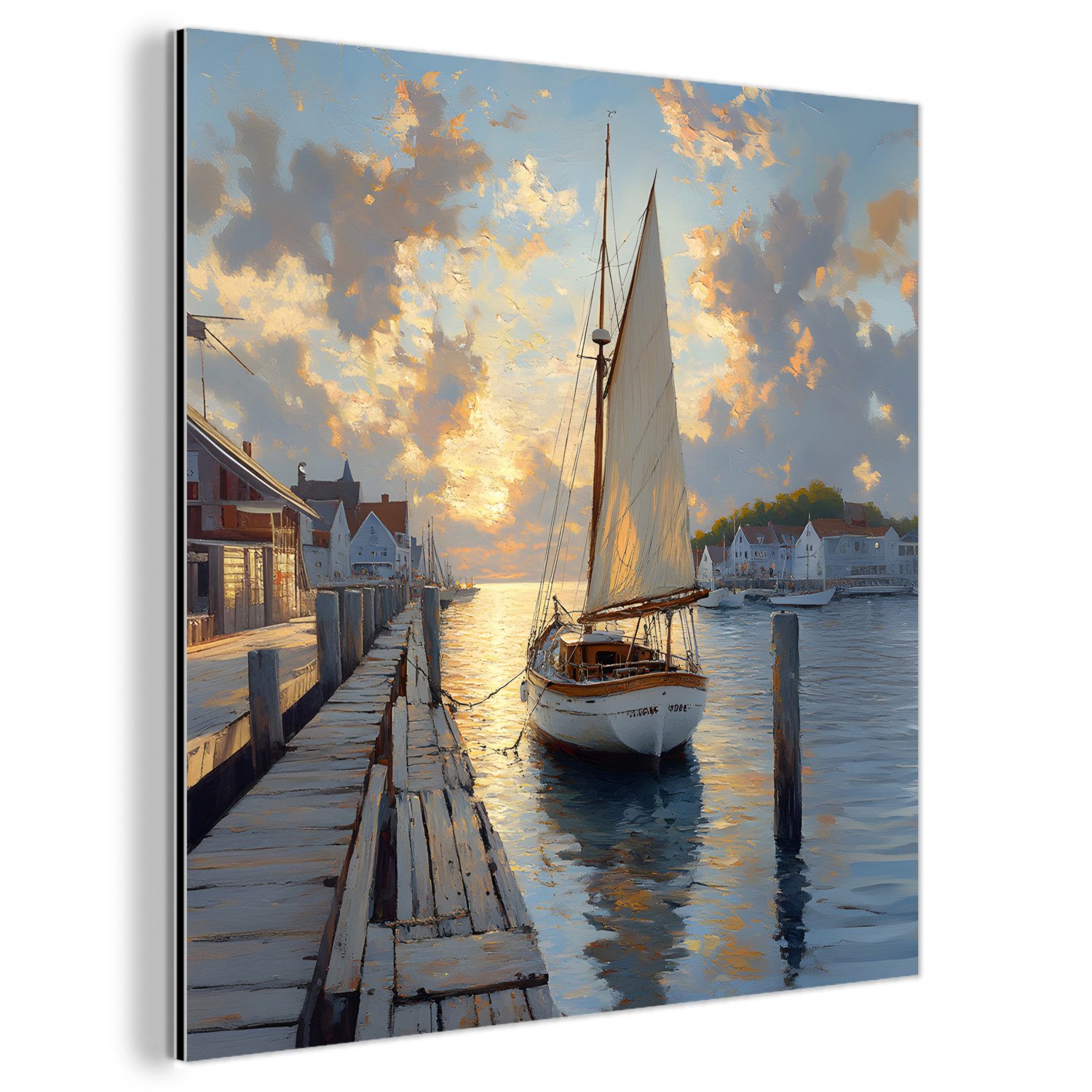 MuchoWow Metallbild Segelboot - Sonne - günstig online kaufen