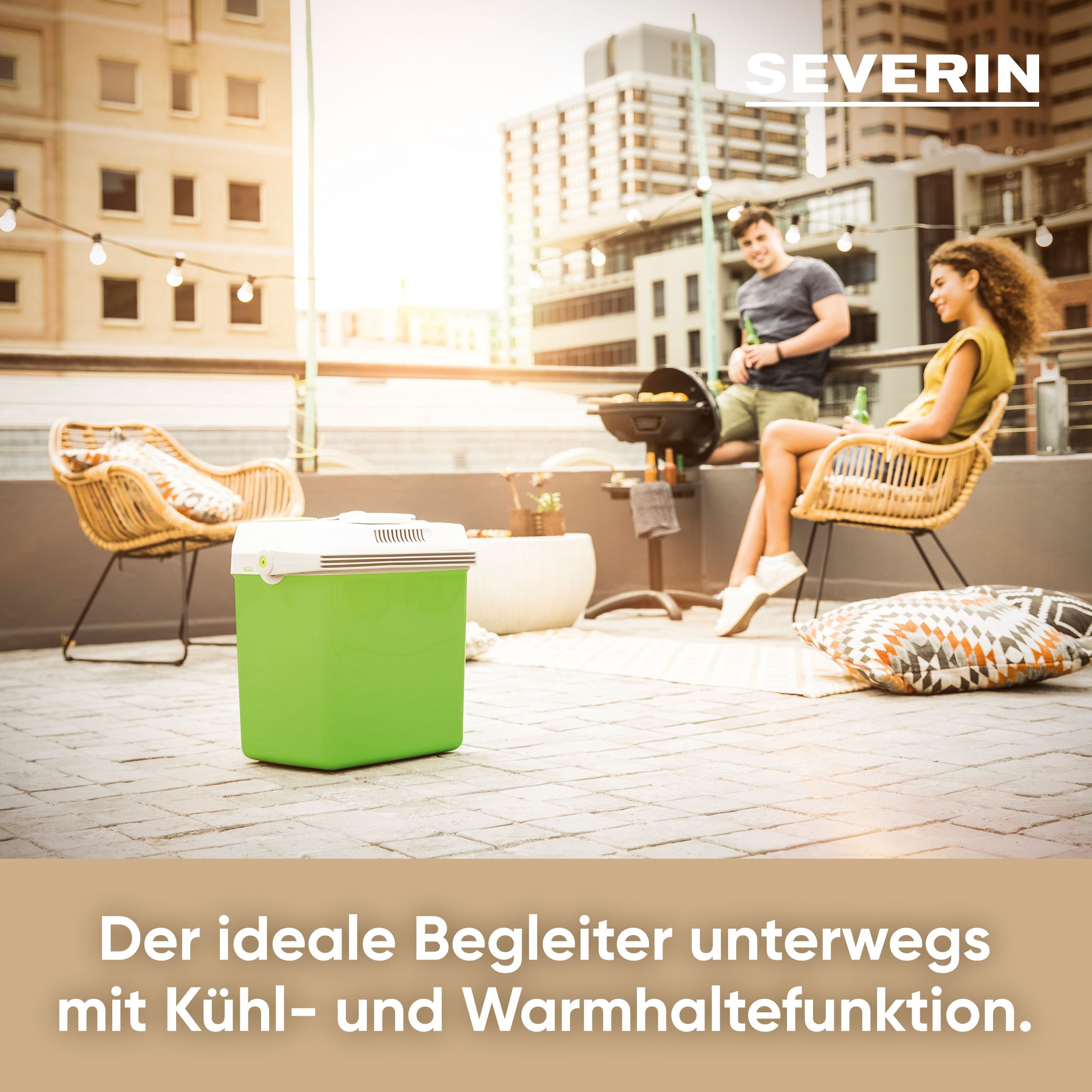 Severin Kühlbox, elektrisch, 19l, Kühl- und Warmhaltefunktion, 2 Anschlüsse für Auto