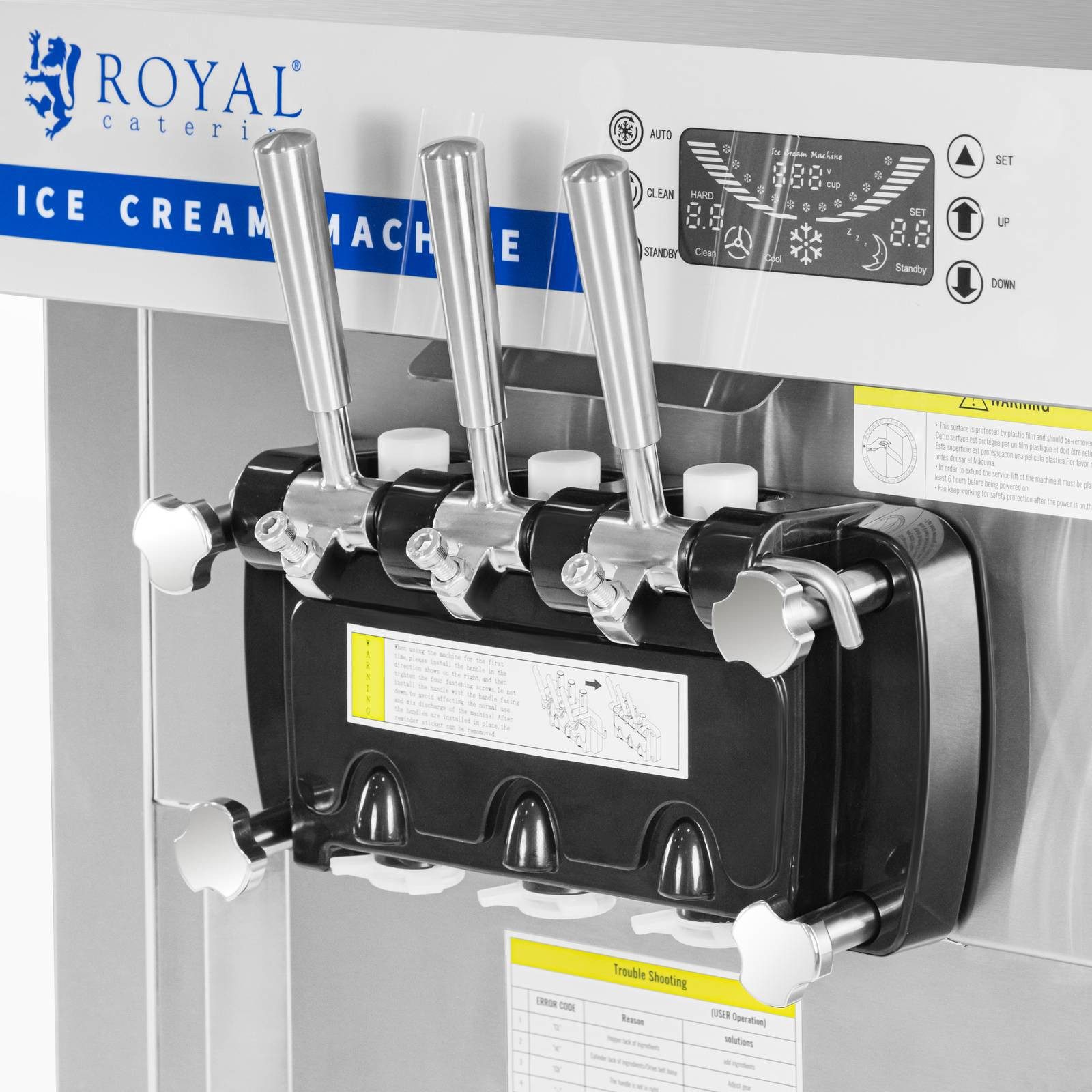 Royal Catering Eismaschine Soft serve ice cream machine - 18 l/h - 1500 W - 2 flavours + mix of b, 1500 W