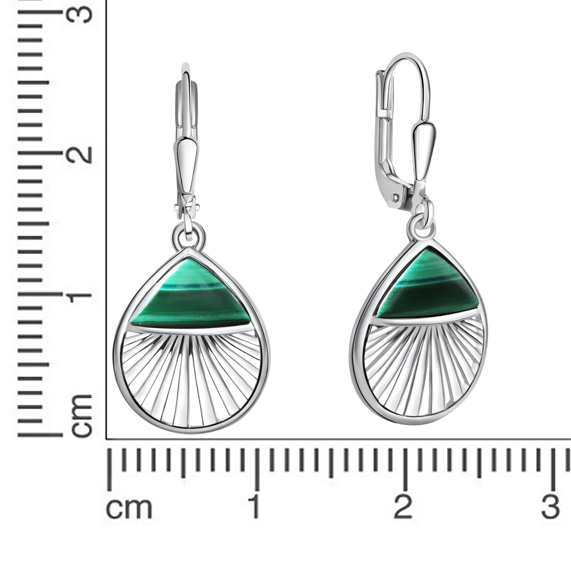 Zeeme Paar Ohrhänger 925/- Sterling Silber rhodiniert Malachit günstig online kaufen