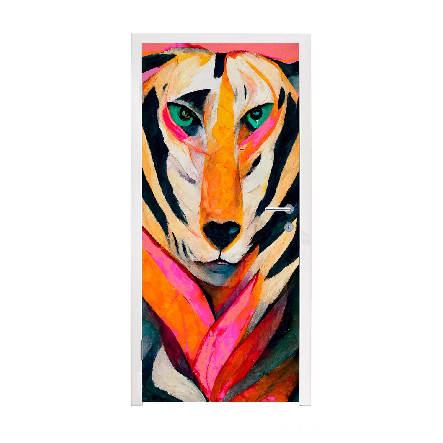 MuchoWow Türtapete Abstrakt - Augen - Farben - Tiere, Matt, bedruckt, (1 St), Fototapete für Tür, Türaufkleber, 75x205 cm