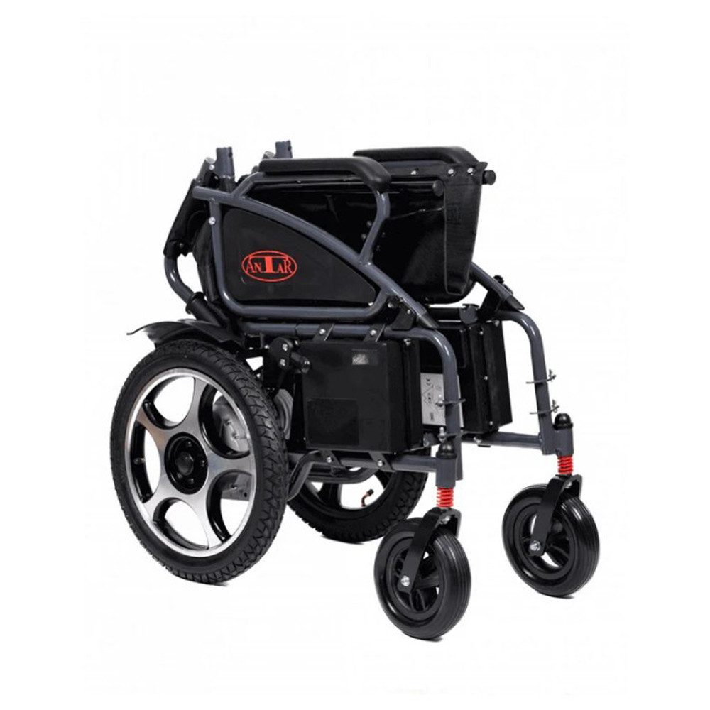 Antar Elektrorollstuhl Komfort-Rollstuhl mit Begleitsteuerung, faltbar