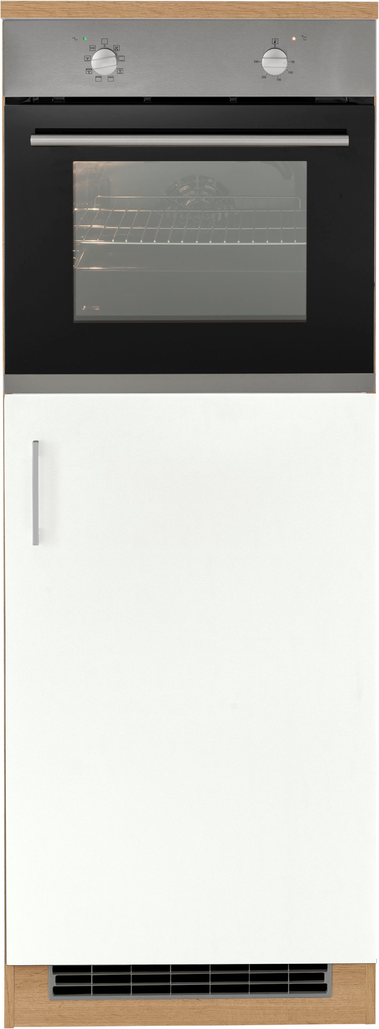 HELD MÖBEL Backofen/Kühlumbauschrank Colmar 60 165 cm | wotaneiche für und Einbaukühlschrank hoch, weiß Einbaubackofen cm breit
