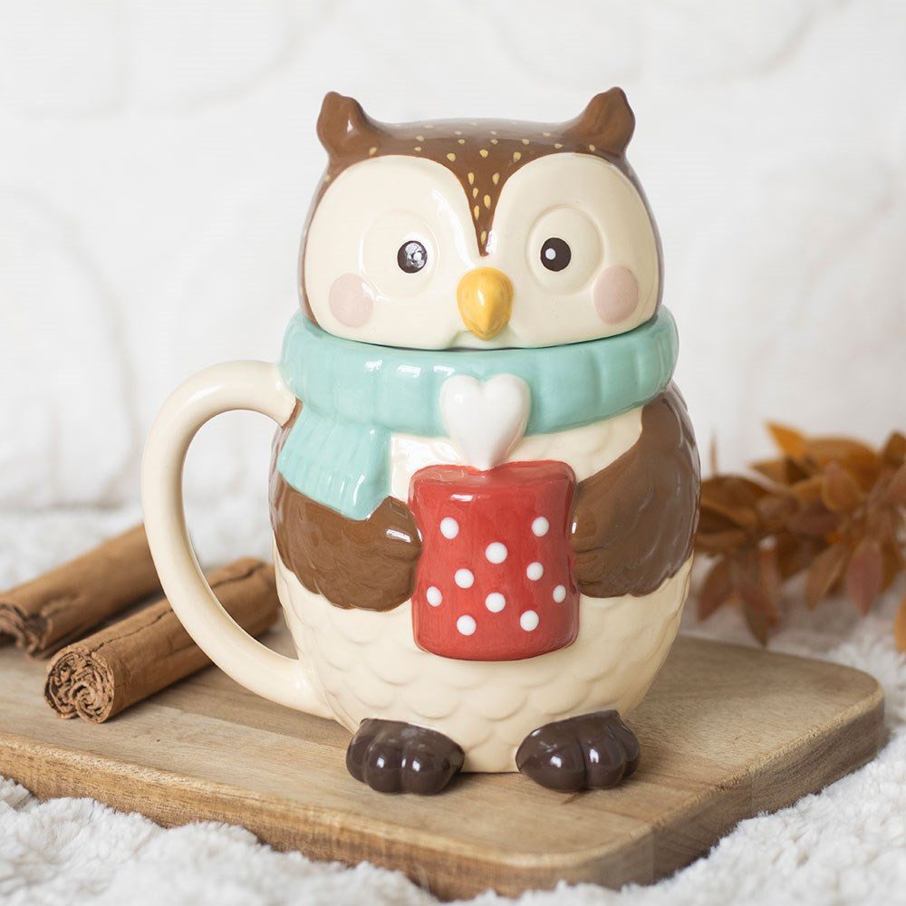 ABYstyle Tasse Süße Keramik Tasse Eule mit Deckel – Oliver Owl