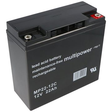 Multipower Multipower MP22-12C Blei Akku mit Stecksystem M6 Schraubanschluss Akku 22000 mAh (12,0 V)