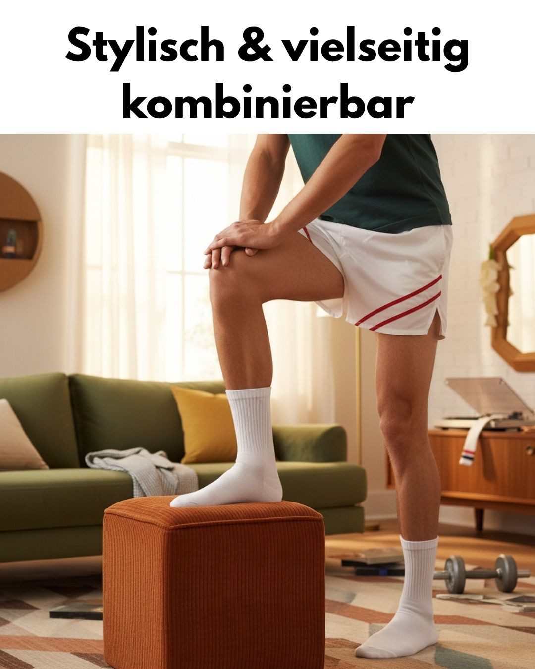sockenkauf24 Tennissocken Herren Sportsocken Premium Retro Crew Socken mit Komfortbund (6-Paar) verstärkte Ferse & Fußspitze, gepolsterte Sohle, gekämmte Baumwolle