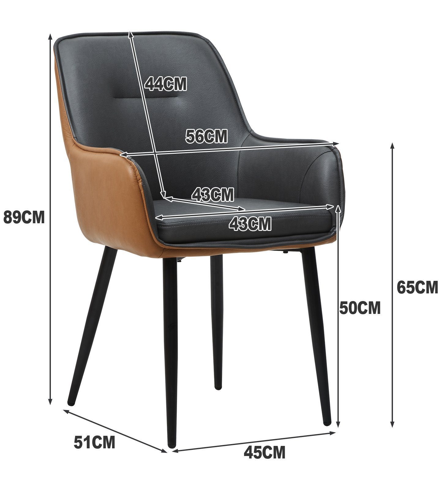 Ofcasa Esszimmerstuhl Kunstlederstuhl (2er Set), Zweifarbige günstig online kaufen