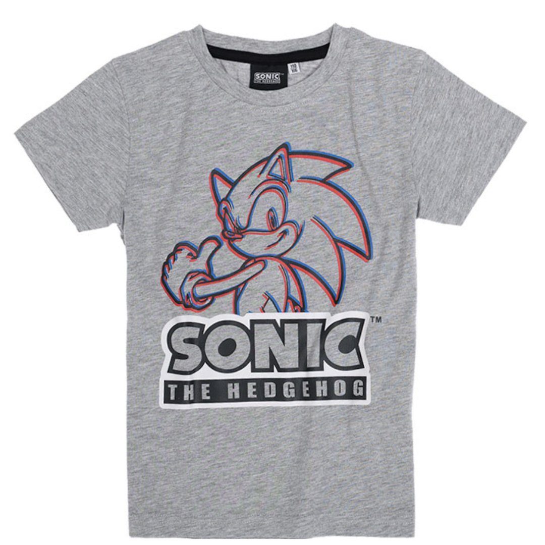 Sonic SEGA T-Shirt Jungen Kurzarmshirt für Gaming Fans Grau
