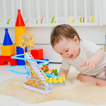 XDeer Lernspielzeug Enten-Klettertreppen Spielzeug,mit blinkende Lichtern und Musik, die Aufmerksamkeit von Kleinkindern auf sich ziehende Spielzeug