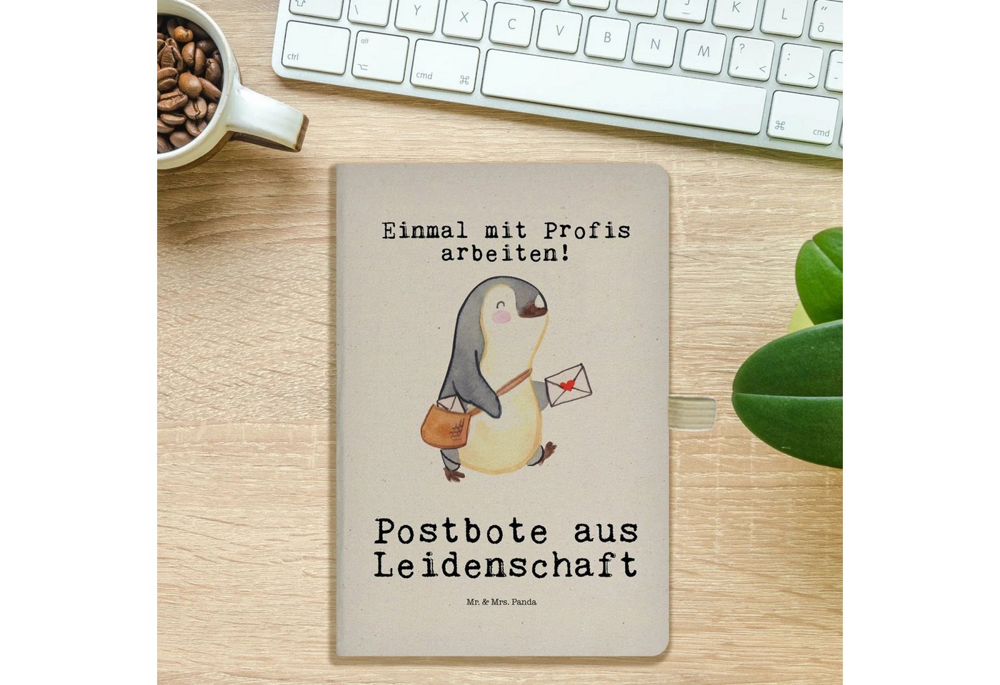 Thumbnail - Mr. & Mrs. Panda Notizbuch Postbote Leidenschaft - Transparent - Geschenk, A5 Skizzenbuch, Notiz Mr. & Mrs. Panda, Flexi...