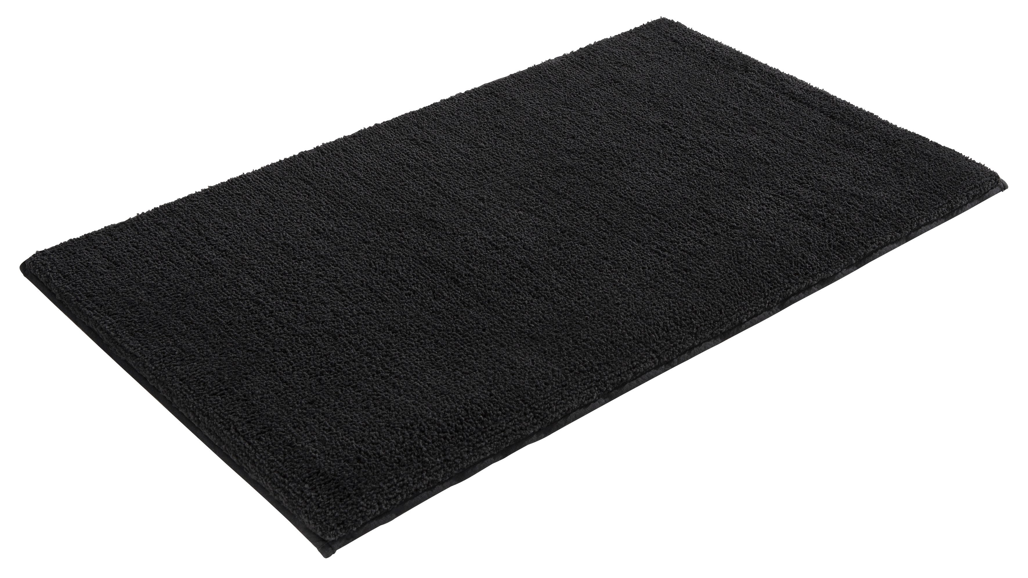 mm, Höhe beschichtet, 10 Polyester, my Badteppich, schwarz Vanessa schnell rutschhemmend unifarben strapazierfähig, rechteckig, trocknend, Haptik, Badematte home, fußbodenheizungsgeeignet, weiche