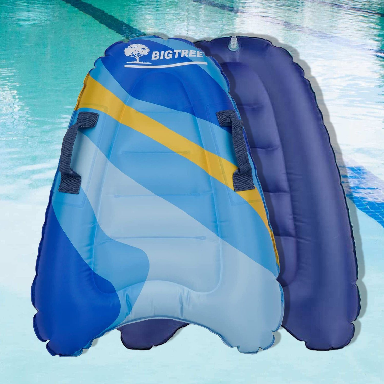 KAHOO Inflatable SUP-Board Aufblasbares Bodyboard, 52x14x70cm, Schwimmhilfe Blau