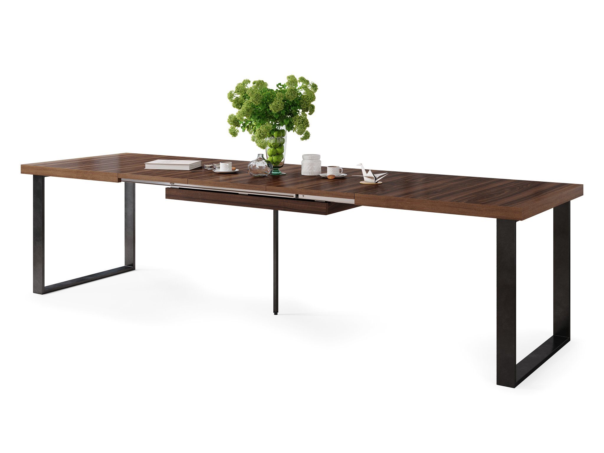 Mazzoni Esstisch Design Esstisch Avella bis Nussbaum cm 160 Tisch matt ausziehbar - 310 Schwarz