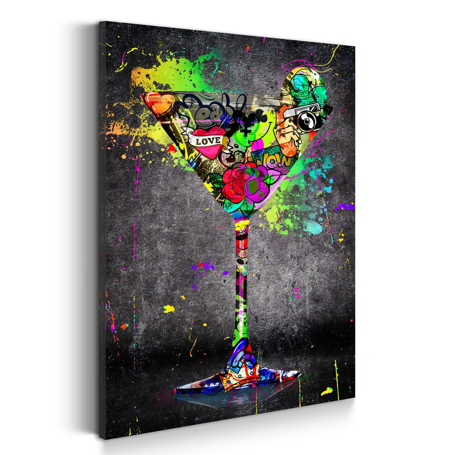 Artedinoi Leinwandbild Street Art Cocktail Wandbild günstig online kaufen