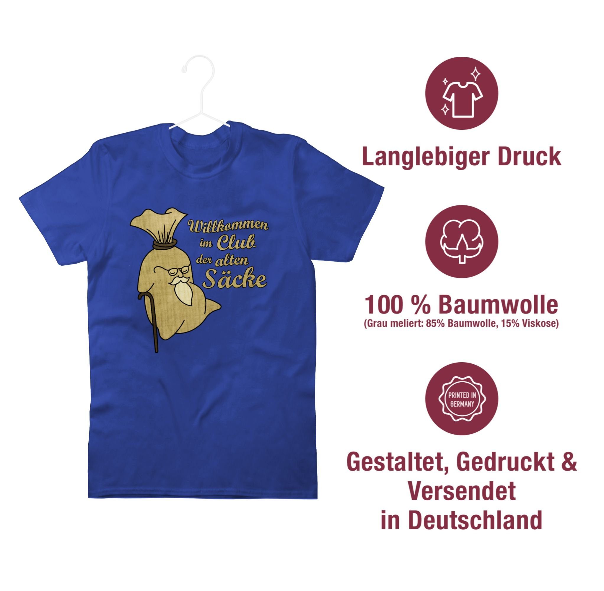 T-Shirt Säcke Geburtstag der 3 im alten 50. Royalblau Shirtracer Club Willkommen