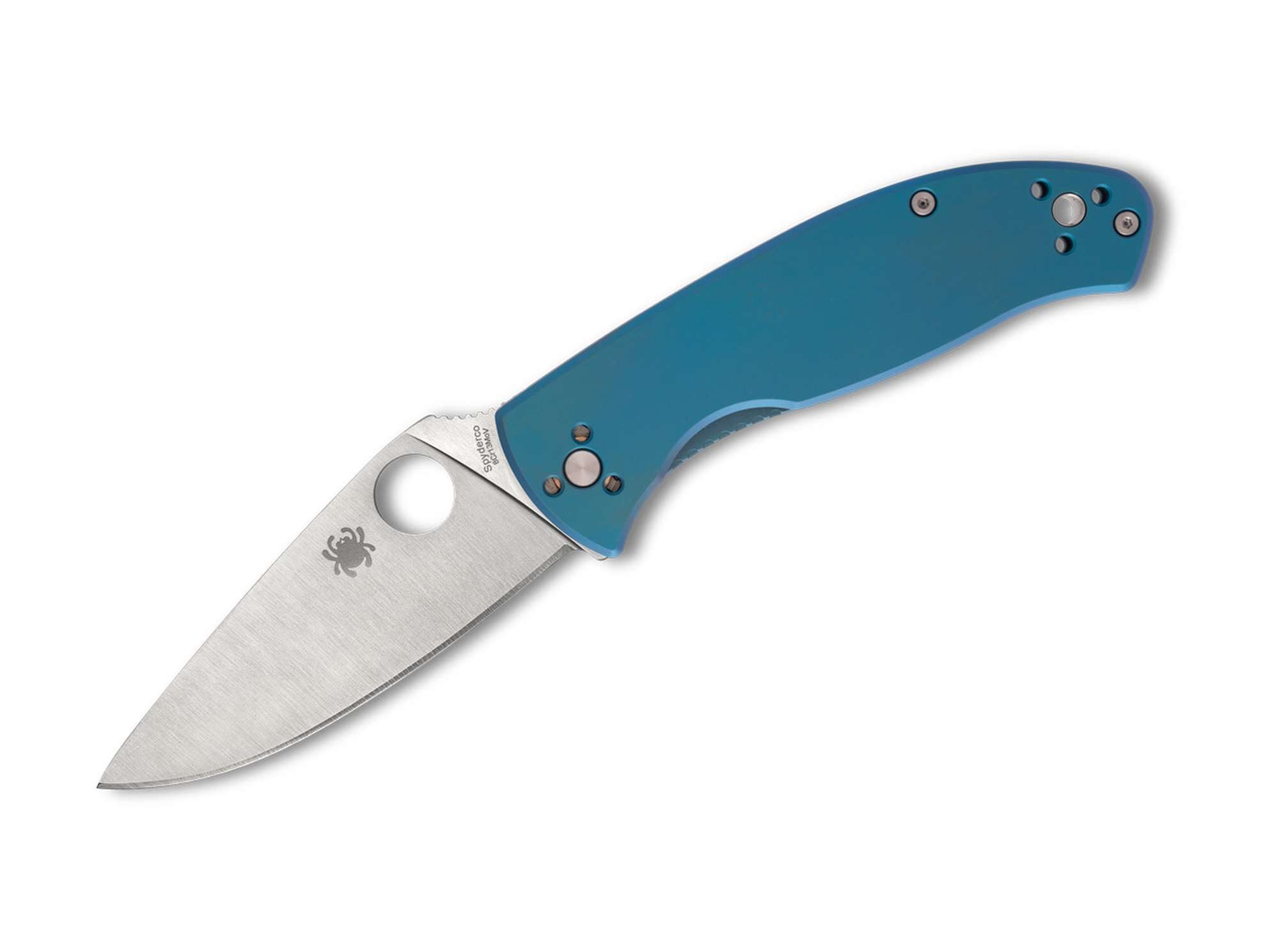 Spyderco Taschenmesser Taschenmesser Tenacious R.I.L. Blue Titanium PlainEdge
