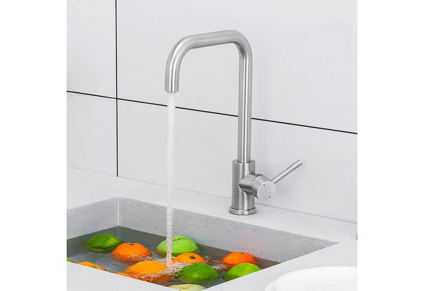 Thumbnail - CECIPA MAX Küchenarmatur Hochdruck Wasserhahn Küche Armatur aus Edelstahl (1-St., Spültischarmatur) 360° Schwenkbar Küch...