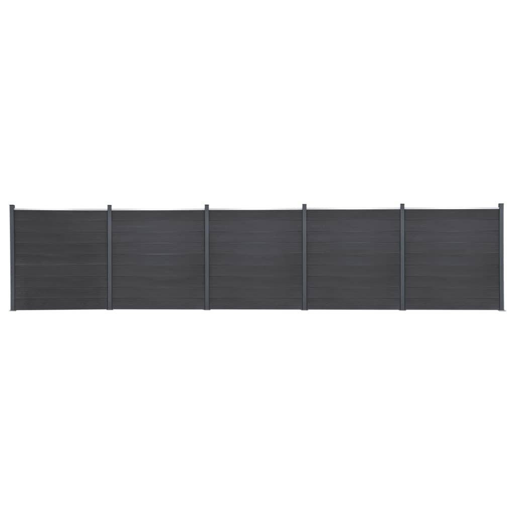 Gartenzaun Zaunelement-Set Grau 872x186 cm WPC